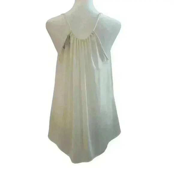 OLIVACEOUS CREAM POLY TANK TOP HOOK CLOSURE AT LOW V NECK LINE SIZE LARGE - Picture 5 of 12